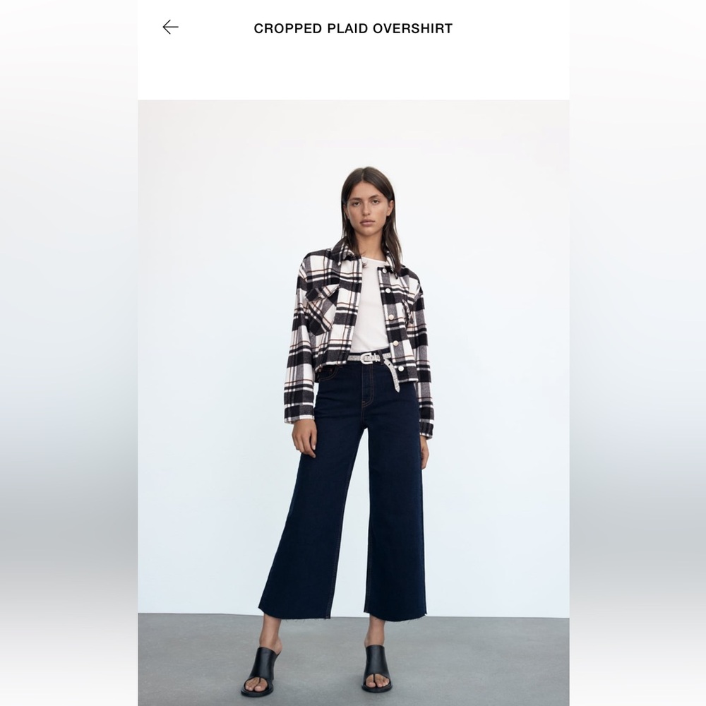 Zara Cropped plaid over shirt